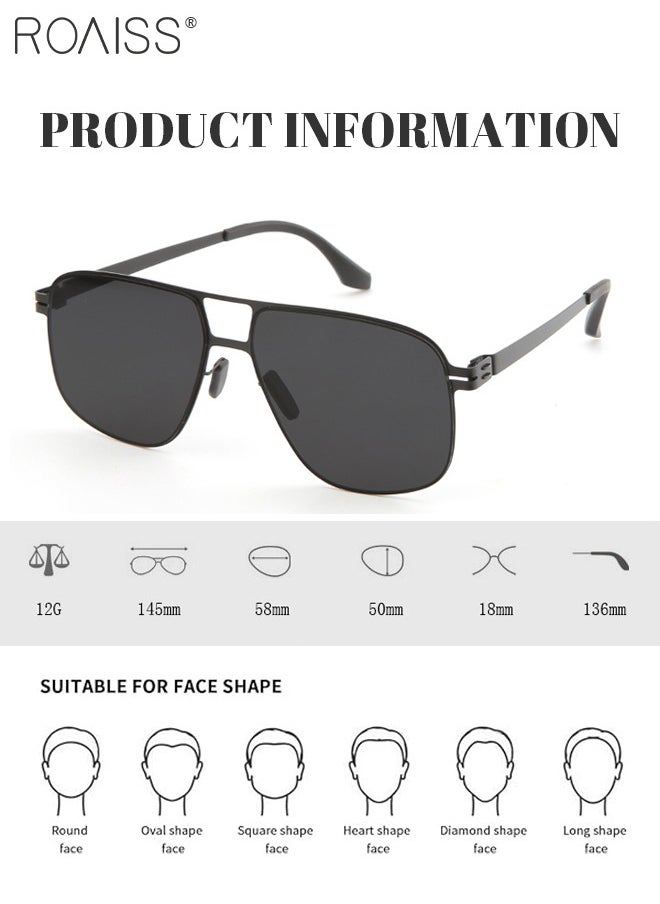 roaiss - Men's Aviator Sunglasses, UV400 Protection Sun Glasses with Ultralight Metal Frame, Fashion Anti-Glare Sun Shades for Men Driving, Fishing, Traveling, Black - Image 1
