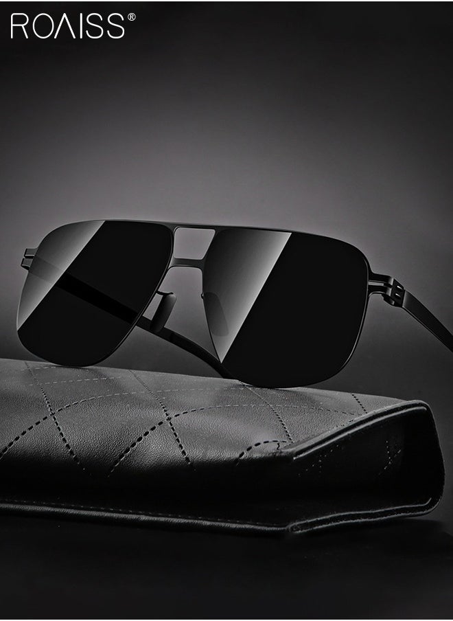 roaiss - Men's Aviator Sunglasses, UV400 Protection Sun Glasses with Ultralight Metal Frame, Fashion Anti-Glare Sun Shades for Men Driving, Fishing, Traveling, Black - Image 1