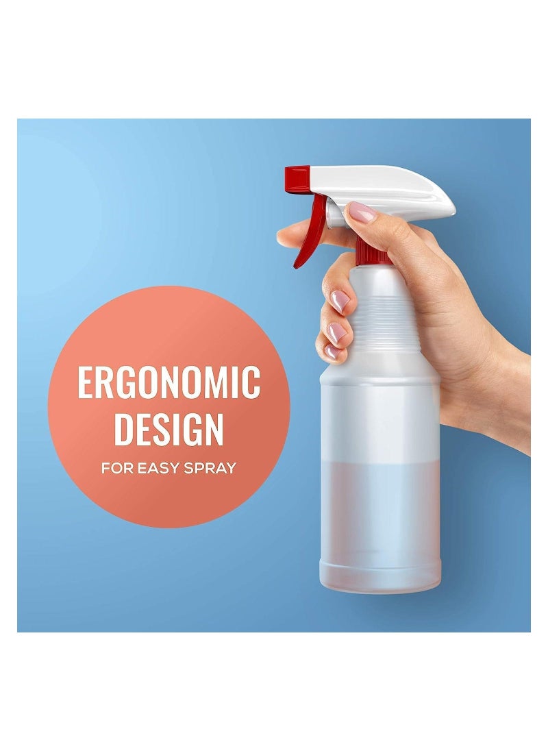 KASTWAVE Spray Bottles (4 Pack,16 Oz), Refillable Empty Plastic Water Spraying Bottle for Cleaning Solutions, Hair Spray, Car Detail, Watering Plants, Heavy Duty Mist Stream Sprayer - Image 5