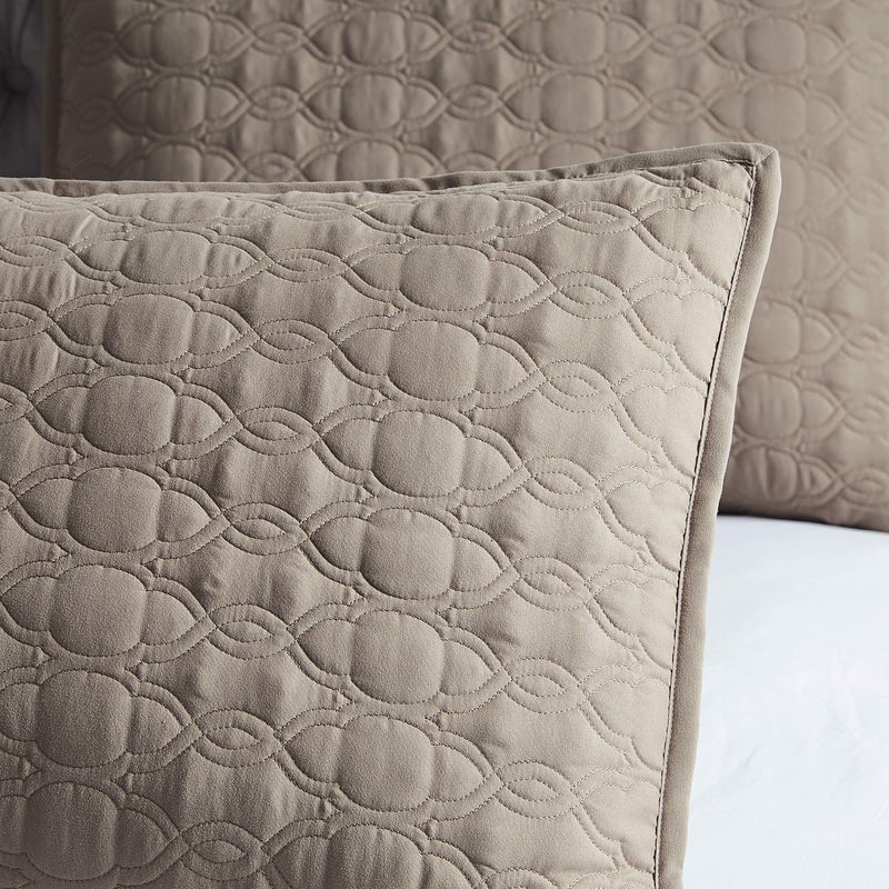 BOURINA Quilt Set Coverlet Set Quilting Bedspread 3-Piece Quilt Set Microfiber Lightweight, Queen 90" x 92" Taupe - Image 3