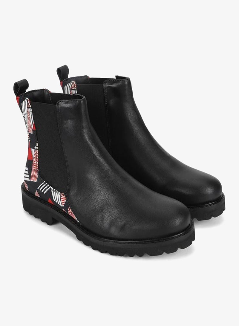 YOHO Black Comfortable Lightweight Printed Boots - Image 4