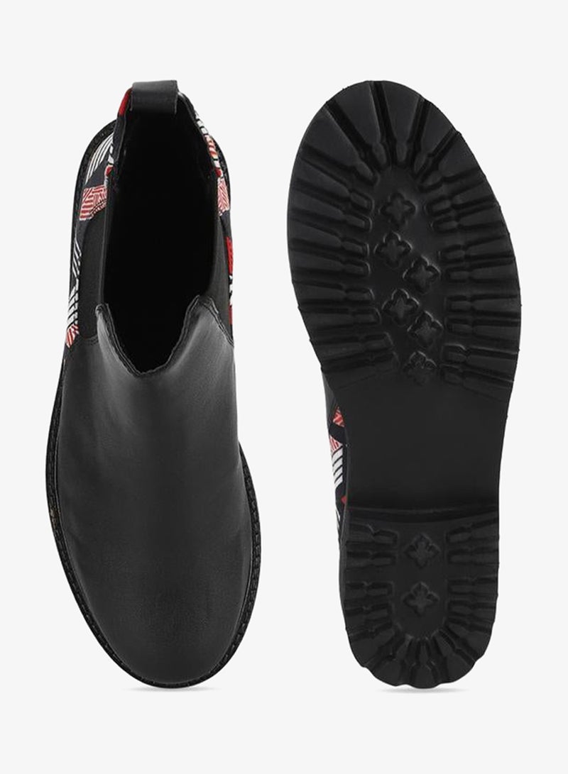 YOHO Black Comfortable Lightweight Printed Boots - Image 2