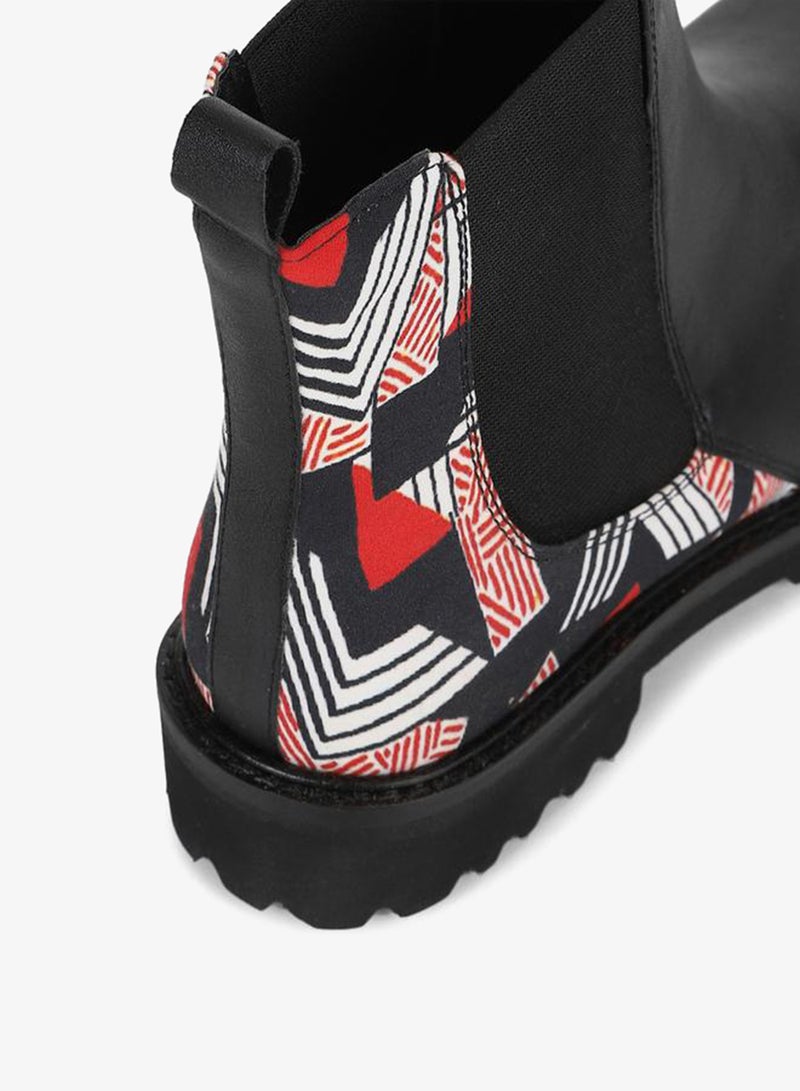 YOHO Black Comfortable Lightweight Printed Boots - Image 3