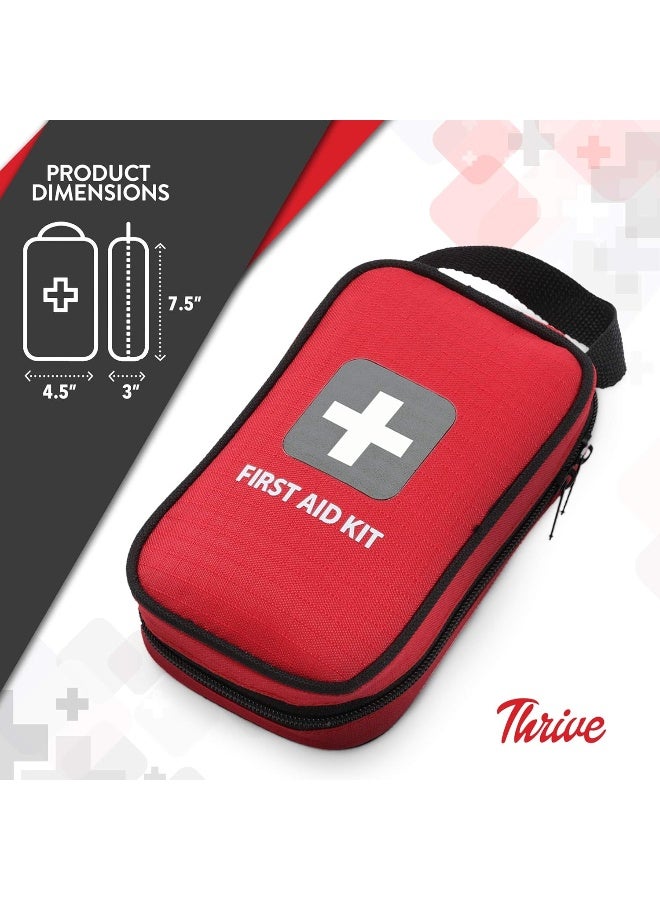 Thrive Travel Essentials Small First Aid Kit - 100 FSA HSA Approved Products Includes Multi-Sized Bandage, Wipes, Safety Pins, and More (Shell) - Image 2