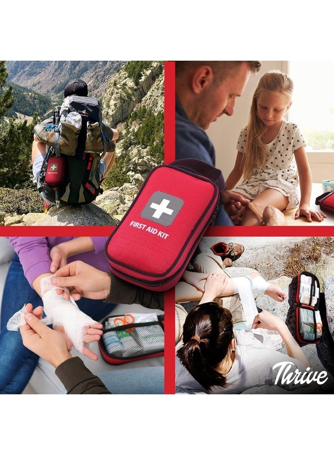 Thrive Travel Essentials Small First Aid Kit - 100 FSA HSA Approved Products Includes Multi-Sized Bandage, Wipes, Safety Pins, and More (Shell) - Image 4