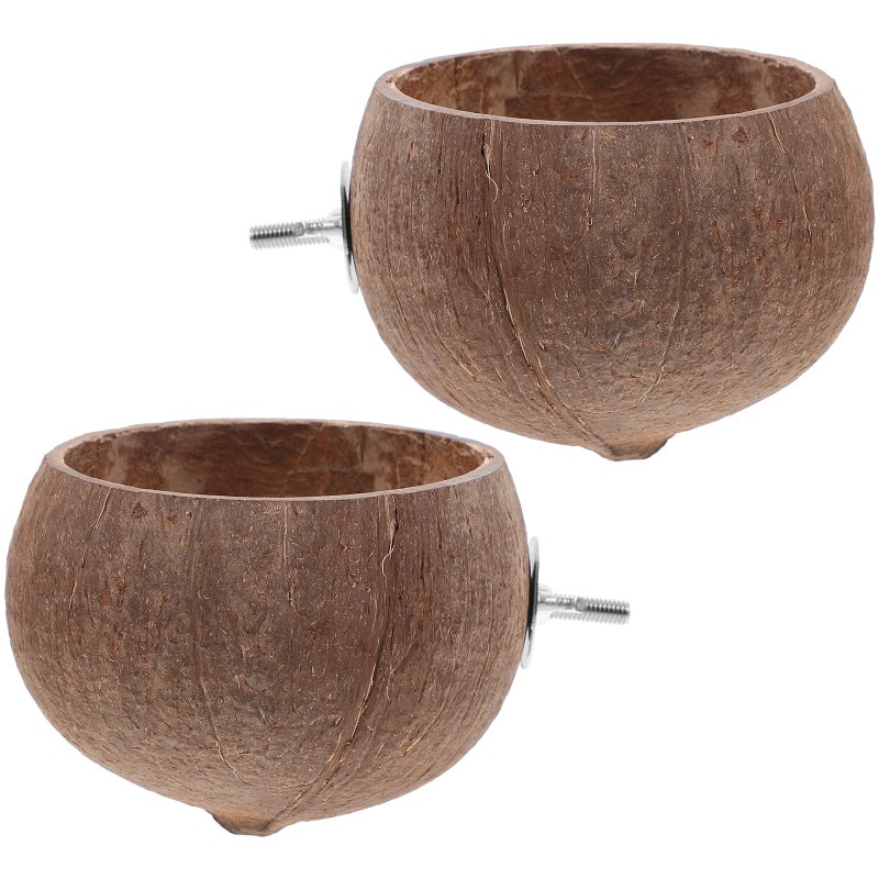 2pcs Small Animals Coconut Shell Feeder Hamster Feeding Bowls Breeding Nest - Image 5