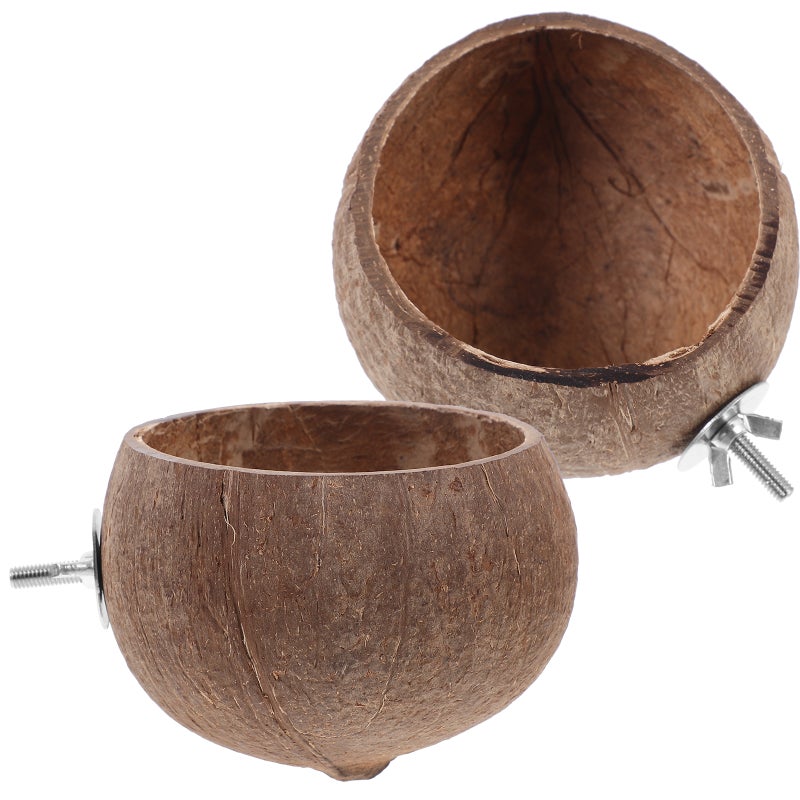 2pcs Small Animals Coconut Shell Feeder Hamster Feeding Bowls Breeding Nest - Image 3