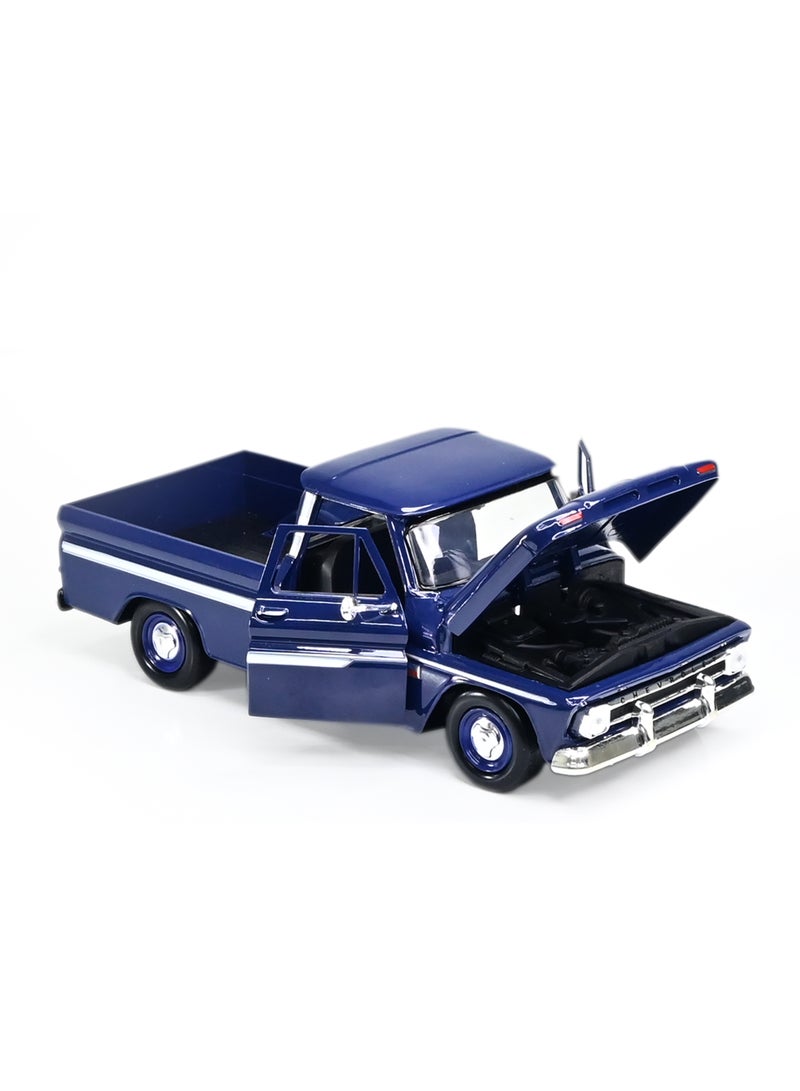 Motormax 1:24 Scale 1965 Chevy C-10 Pickup Truck Die-Cast Model – Classic Blue Collectible Toy Car