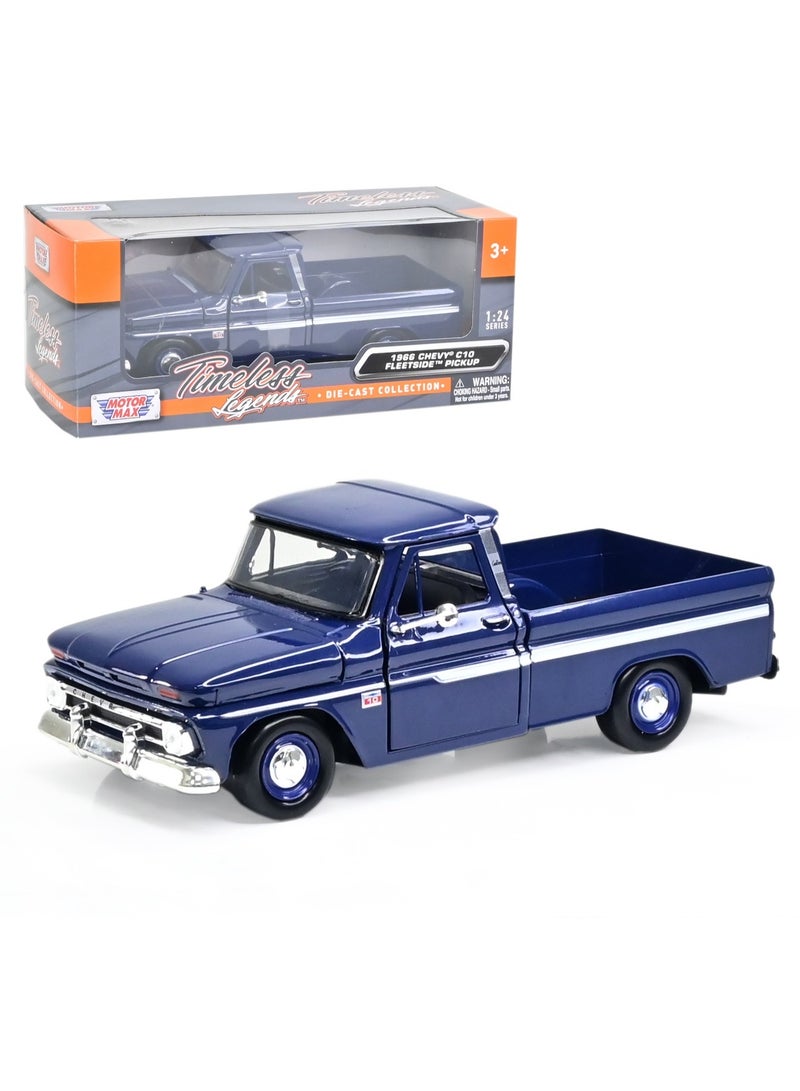 Motormax 1:24 Scale 1965 Chevy C-10 Pickup Truck Die-Cast Model – Classic Blue Collectible Toy Car - Image 1