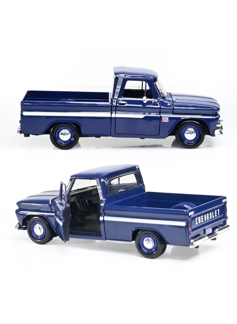 Motormax 1:24 Scale 1965 Chevy C-10 Pickup Truck Die-Cast Model – Classic Blue Collectible Toy Car - Image 2