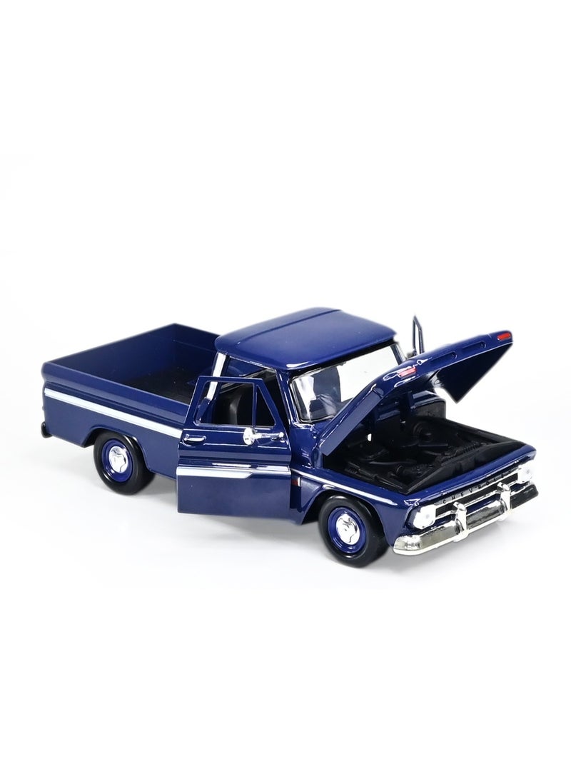 Motormax 1:24 Scale 1965 Chevy C-10 Pickup Truck Die-Cast Model – Classic Blue Collectible Toy Car - Image 3