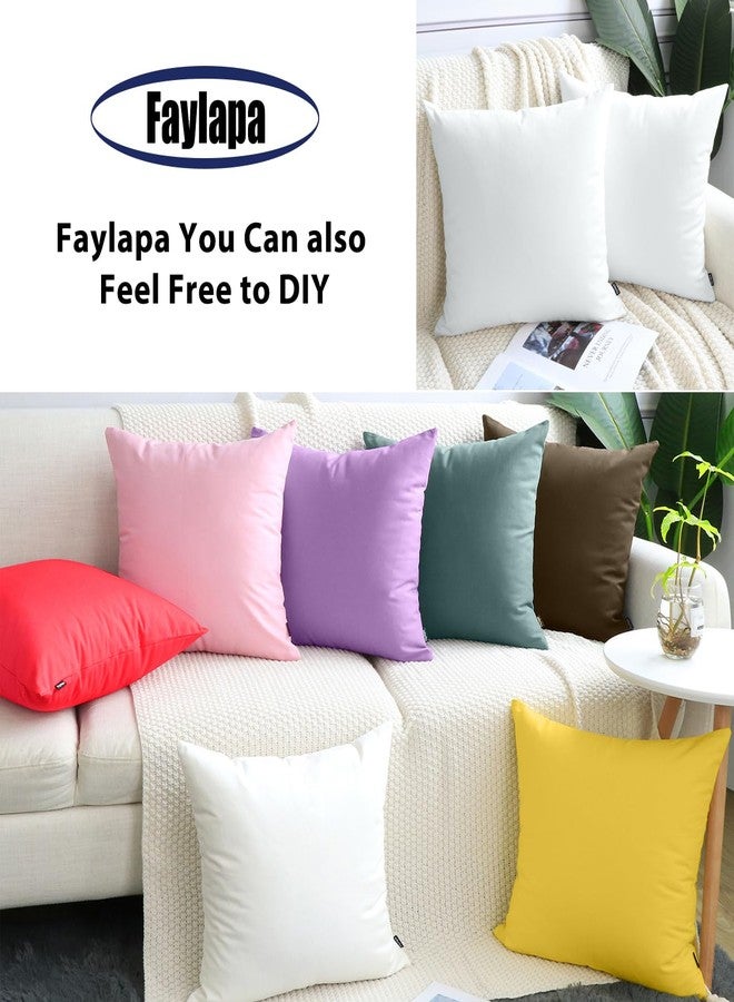 Faylapa 4 Pcs Cotton Canvas Pillow Covers,18 x 18 inch DIY Solid Color Valentines Throw Pillow Cases Pillowcovers for Santa Living Room Decoration Car Office Sofa (Case ONLY) - Image 5