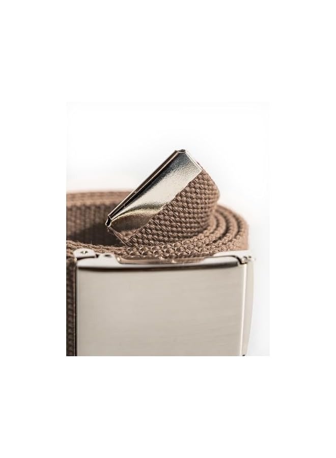 بروماس للرجال والنساء حزام قماش قابل للتعديل حزام القطن وإبزيم معدني - Image 2