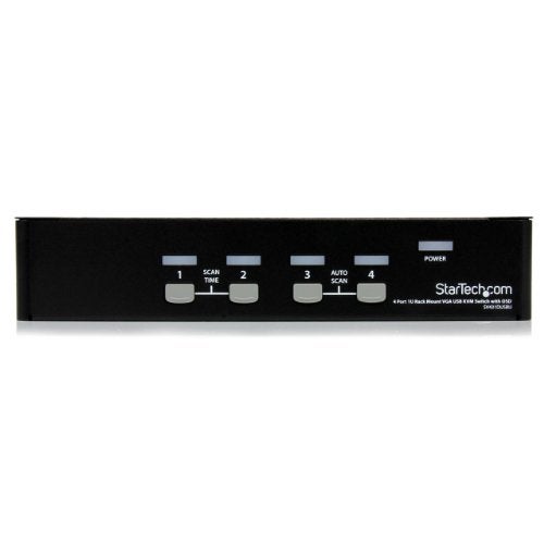 StarTech.com 4-Port USB KVM Swith with OSD - TAA Compliant - 1U Rack Mountable VGA KVM Switch (SV431DUSBU), Black - Image 2