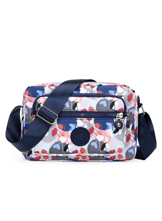 Cloth Bag Multi-layer Backpack Crossbody Nylon Canvas Bag Middle-aged Mother Bag Small Bag Old Grandma OxFord Cloth Women's Bag-Color:color Flower Shadow  - Image 1