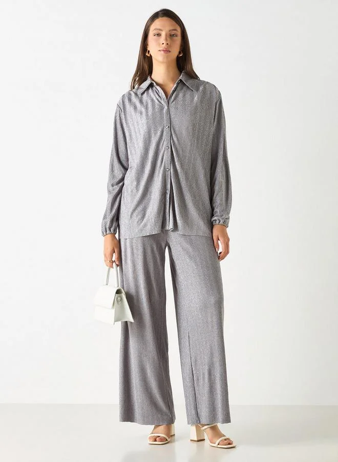 ايكونيك قميص بارز الملمس بأكمام طويلة من أيكونيك