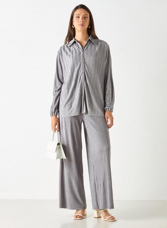 ايكونيك قميص بارز الملمس بأكمام طويلة من أيكونيك - Image 2