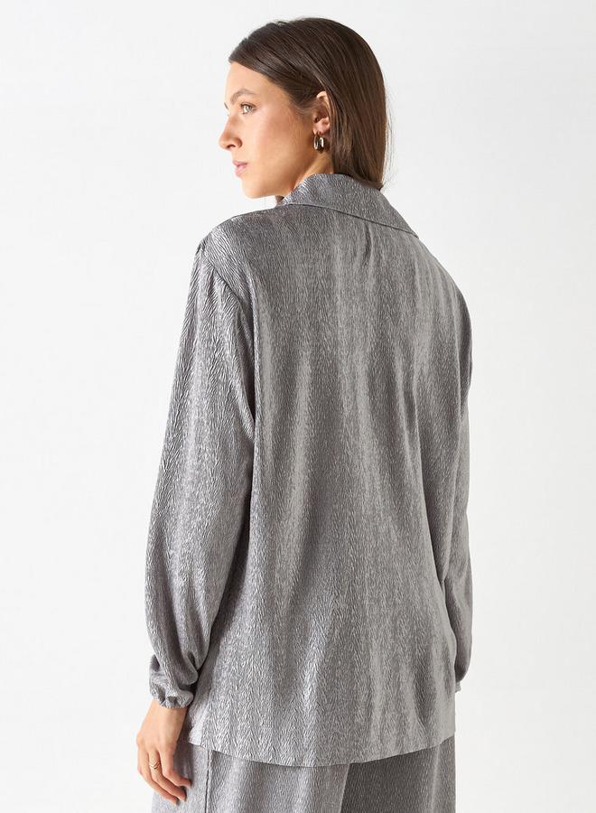 ايكونيك قميص بارز الملمس بأكمام طويلة من أيكونيك - Image 3