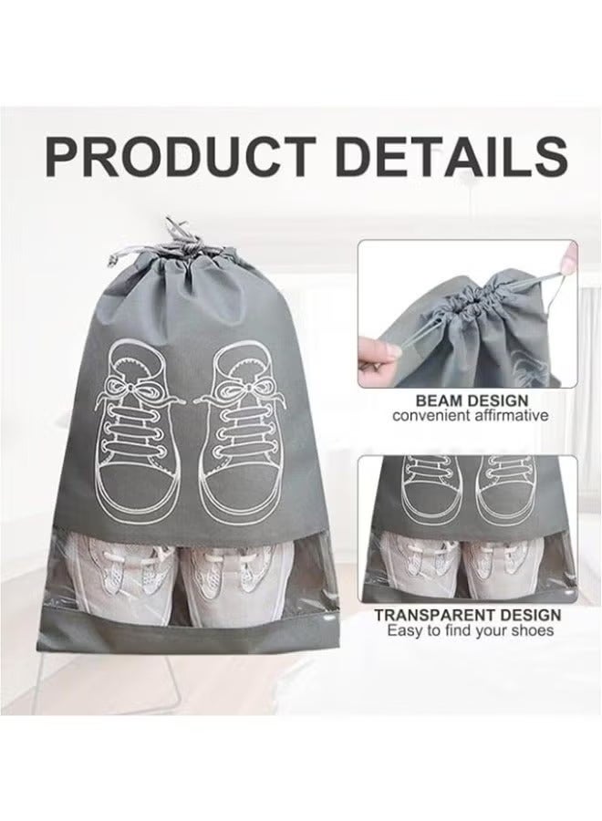5Pcs Large Travel Storage Shoe Bag Waterproof Non-Woven with Rope for Men and Women - Image 3