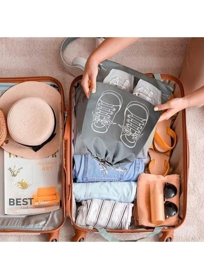 5Pcs Large Travel Storage Shoe Bag Waterproof Non-Woven with Rope for Men and Women - Image 4