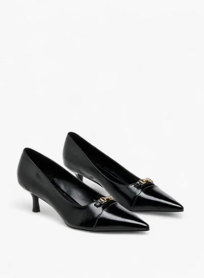 Celeste Women's Solid Slip-On Pumps with Kitten Heels
