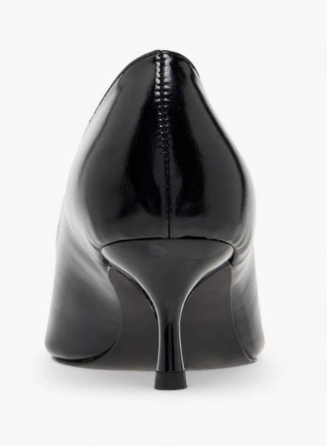Celeste Women's Solid Slip-On Pumps with Kitten Heels