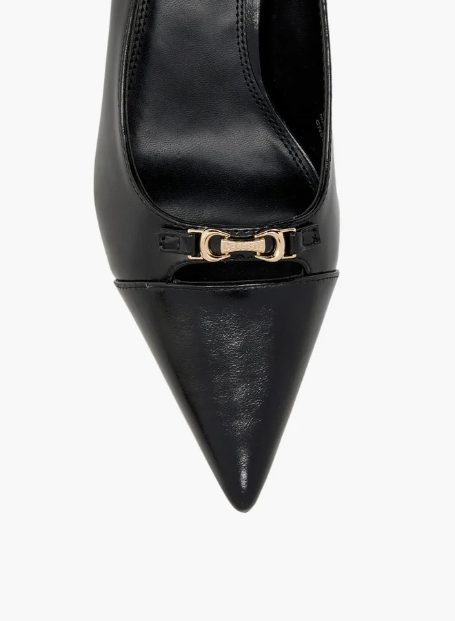 Celeste Women's Solid Slip-On Pumps with Kitten Heels