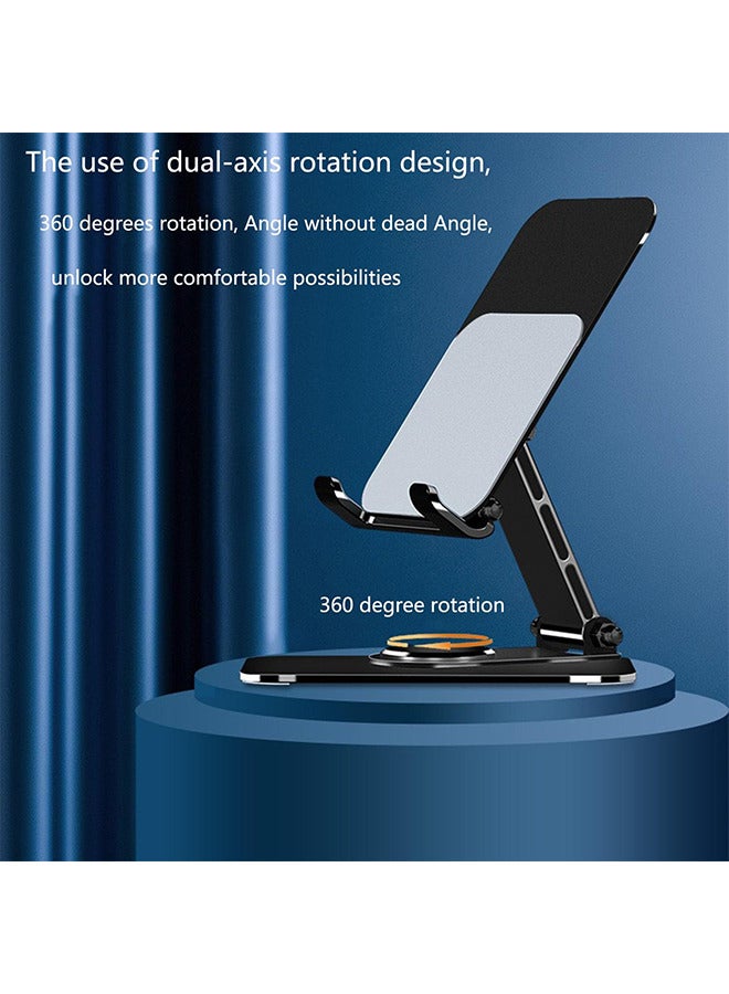 Adjustable Metal Phone Stand, Foldable Desktop Holder for iPhone 15/14/13/12 Pro Max Plus Mini & All Phones/Tablets, Black, 1 Pcs - Perfect for Home/Office - Image 4