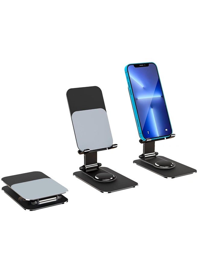 Adjustable Metal Phone Stand, Foldable Desktop Holder for iPhone 15/14/13/12 Pro Max Plus Mini & All Phones/Tablets, Black, 1 Pcs - Perfect for Home/Office - Image 1
