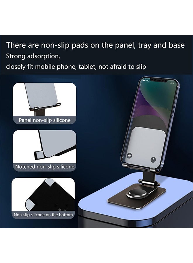 Adjustable Metal Phone Stand, Foldable Desktop Holder for iPhone 15/14/13/12 Pro Max Plus Mini & All Phones/Tablets, Black, 1 Pcs - Perfect for Home/Office - Image 3