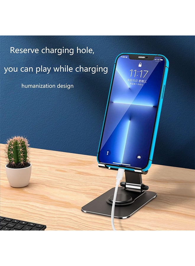 Adjustable Metal Phone Stand, Foldable Desktop Holder for iPhone 15/14/13/12 Pro Max Plus Mini & All Phones/Tablets, Black, 1 Pcs - Perfect for Home/Office - Image 5