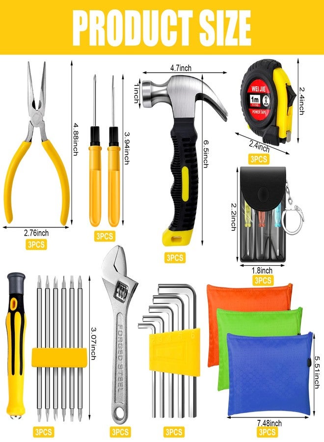 Lothee 57 Pcs Christmas Mini Operation Tool Kit Emergency Compact Tool Set with Bags Mini Tape Screwdriver Keychain Double Screw Drive Bits for Men Christmas Gifts Birthday Party Favors (Multi) - Image 2