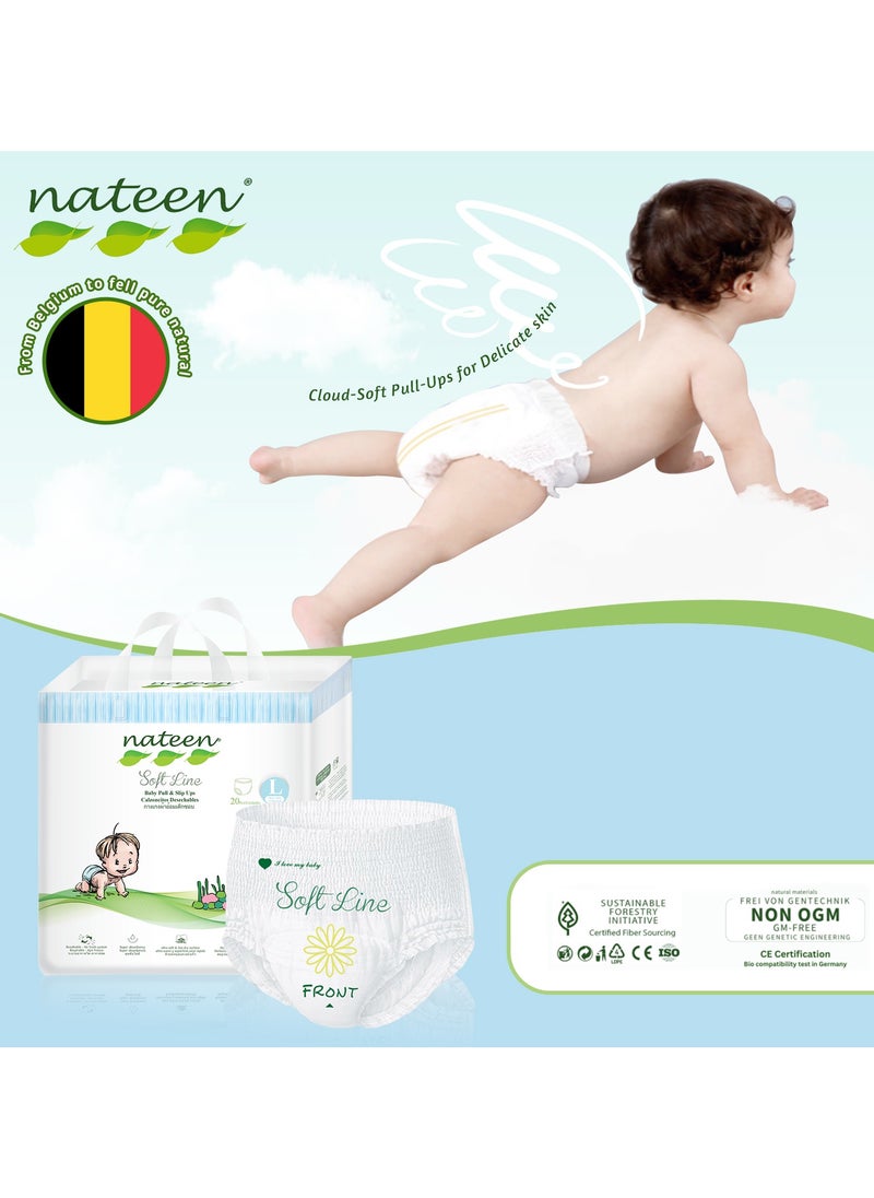 nateen - Nateen Soft Line Baby Pants Diapers ,Size 4 (9-14kg),Large Baby Pull Ups,160 Count Diaper Pants,Super Soft and Breathable Baby Diapers Pants. - Image 1
