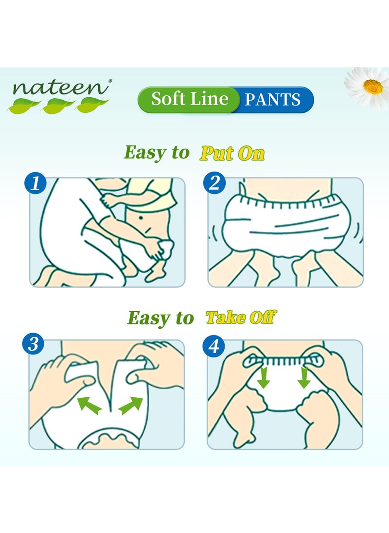 nateen - Nateen Soft Line Baby Pants Diapers ,Size 4 (9-14kg),Large Baby Pull Ups,160 Count Diaper Pants,Super Soft and Breathable Baby Diapers Pants. - Image 1