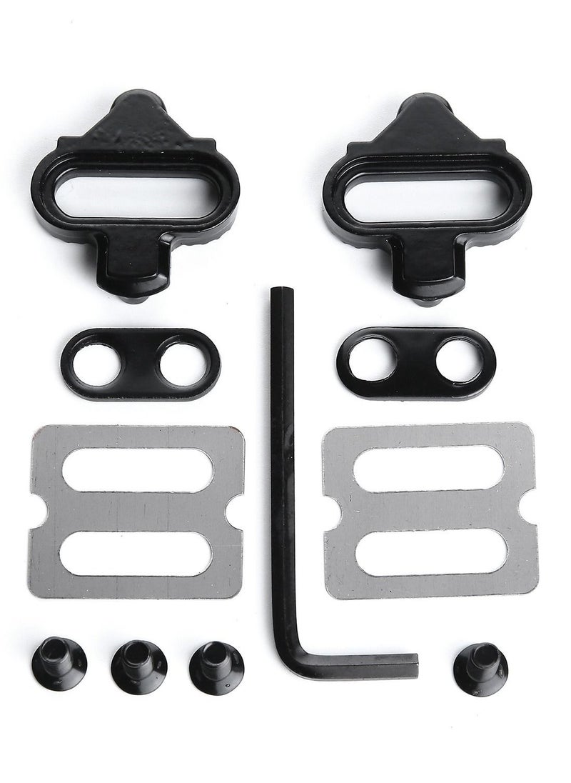 Captaintech Mountain Bike Pedal Cleats, SHIMANO SPD Compatible, Pair of Black Bicycle Cleats with Metal Plates, Foot Cleats Cleats for Indoor Cycling and Outdoor Road Cycling Shoes  - Image 1