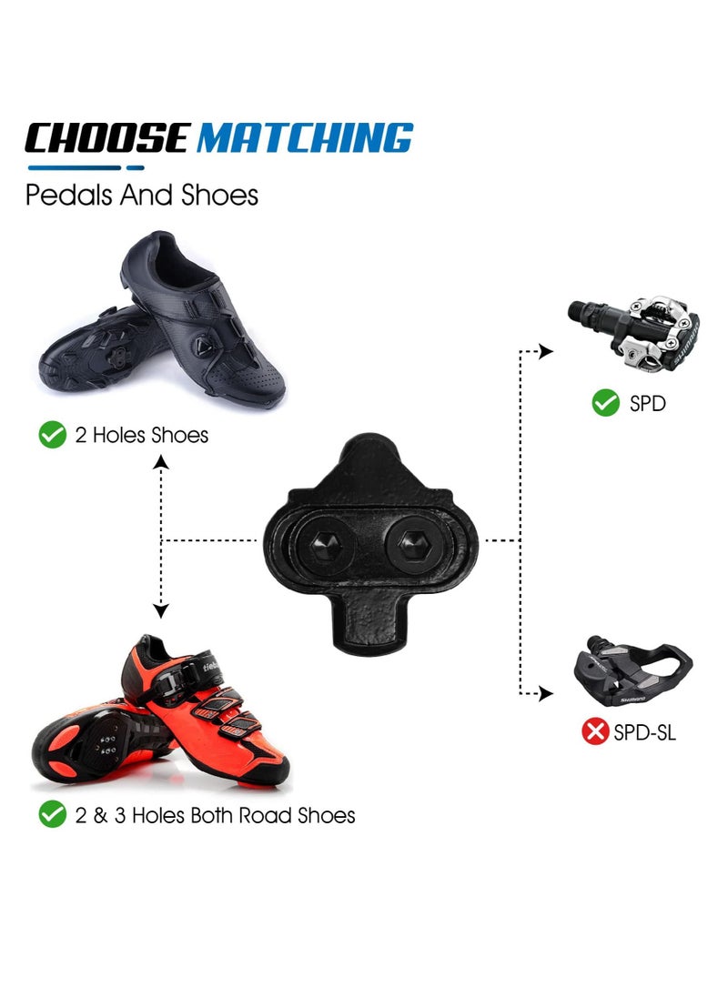 Captaintech Mountain Bike Pedal Cleats, SHIMANO SPD Compatible, Pair of Black Bicycle Cleats with Metal Plates, Foot Cleats Cleats for Indoor Cycling and Outdoor Road Cycling Shoes  - Image 4