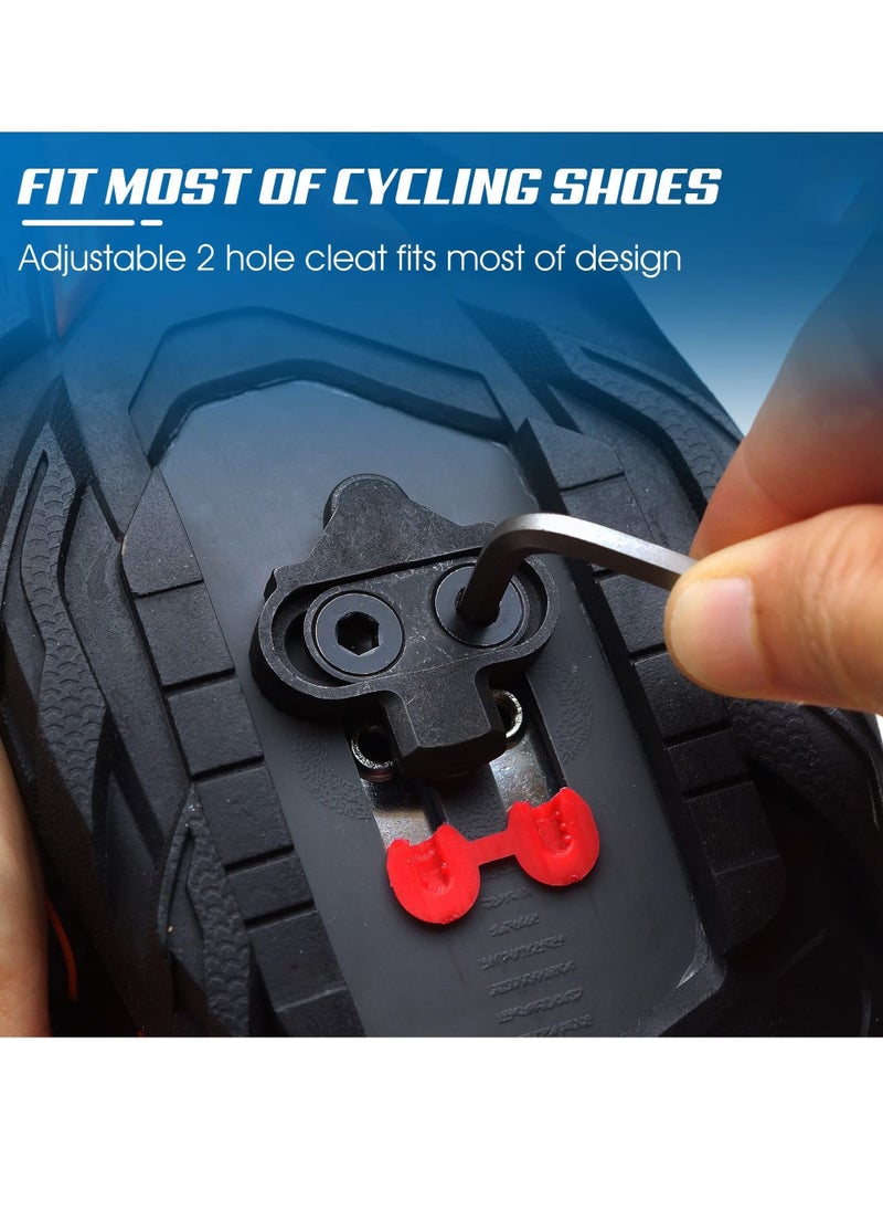 Captaintech Mountain Bike Pedal Cleats, SHIMANO SPD Compatible, Pair of Black Bicycle Cleats with Metal Plates, Foot Cleats Cleats for Indoor Cycling and Outdoor Road Cycling Shoes  - Image 5