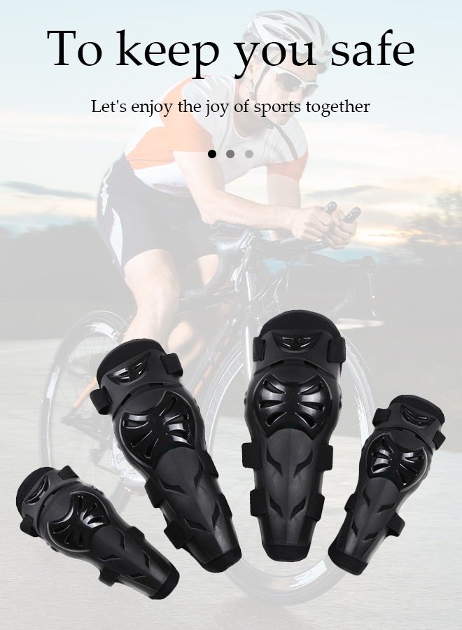 DUNISO 4 Pcs Adjustable Motobike Elbow Knee Pad Set,Anti Wrestling Cycling Knee Brace and Elbow Guards,Anti-scratch Outdoor Sport Gear,for Motocross Mountain Bike Horse Racing,Black - Image 4
