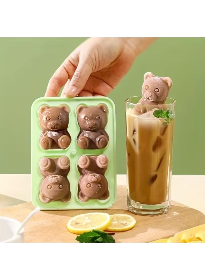 Goolsky 1pc Cute Teddy Bear Ice Cube Tray with Expressive Eyes & Ears - Non-Stick Silicone Mold for Easy Release, & Durable, Perfect for Iced Coffee, Popsicles, Valentine's Day, Oktoberfest Parties - Adorable Bear-Shaped Ice Cubes with Sitting & Standing Poses, Dishwasher Safe, Ideal Gift for Birthdays & Celebrations - Image 5
