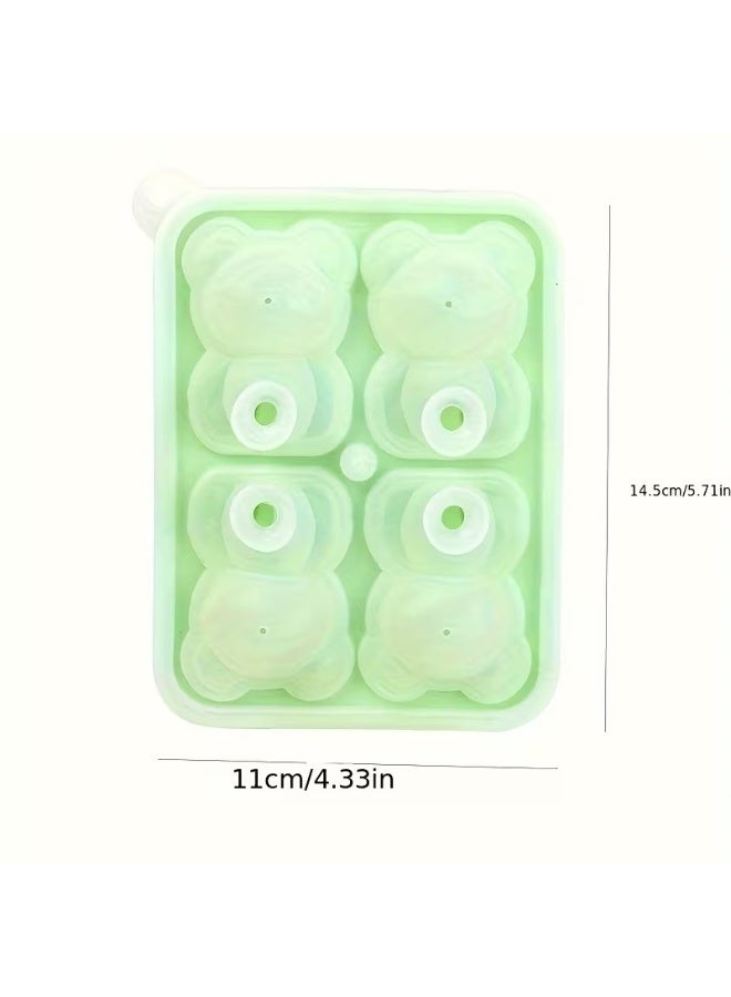 Goolsky 1pc Cute Teddy Bear Ice Cube Tray with Expressive Eyes & Ears - Non-Stick Silicone Mold for Easy Release, & Durable, Perfect for Iced Coffee, Popsicles, Valentine's Day, Oktoberfest Parties - Adorable Bear-Shaped Ice Cubes with Sitting & Standing Poses, Dishwasher Safe, Ideal Gift for Birthdays & Celebrations - Image 4