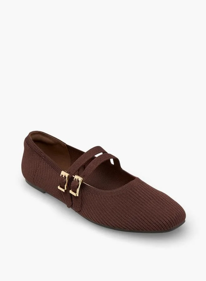 Celeste Women'S Textured Ballerina Shoes With Buckle Closure