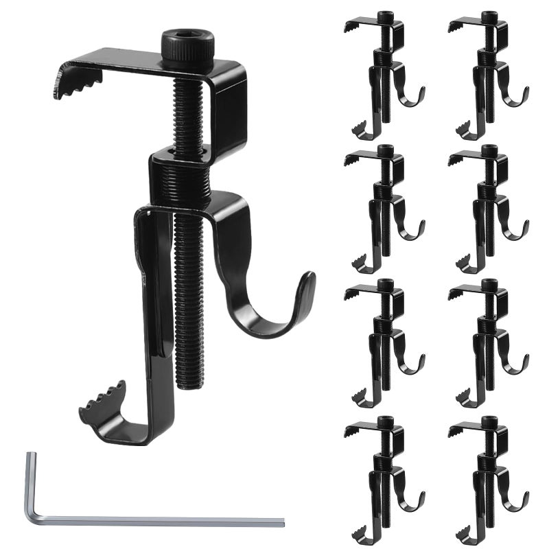 Funnytek Stainless Steel Brick Hanger No Drill Outdoor Adjustable Brick Hooks Clamps Black Heavy Duty Brick Wall Clips for Hanging Pictures Lights Plants 8 Pcs - Image 2