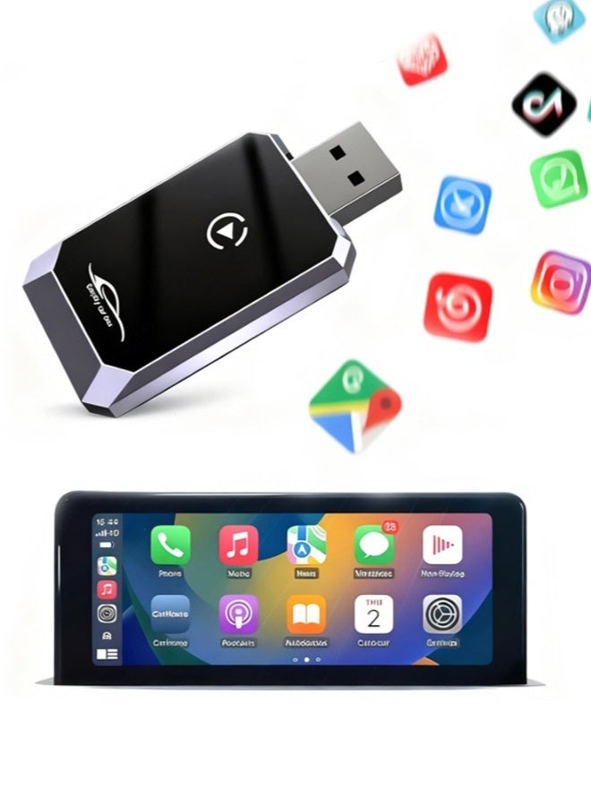 Carplay Adapter 2 In 1, Wireless & Wired OEM Compatible, Plug And Play, For iPhone iOS 12+/Android 11+, Stable Control No Delay, Model C1 - Image 1