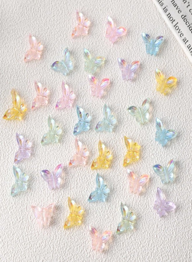 UCCASA 50pcs Butterfly Nail Art Charms Colorful Butterfly Nail Charms Spring Nail Art Gems and Charms 3D Resin Spring Summer Nails Supplies Kawaii Nail Charms for Women Manicure DIY Craft Decorations - Image 3