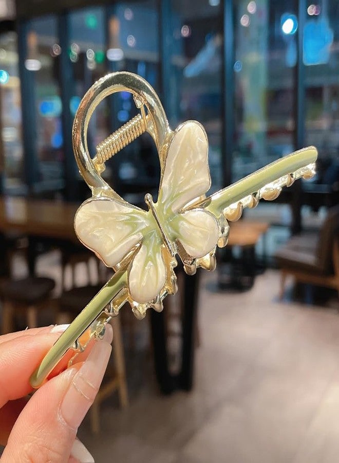 Samyak Combo of 3 Pcs Multicolored Beautiful Butterfly Hair Clutcher Clips Claw Metal Jumbo Jaw Clamp Barrettes Hair accessory - Image 3