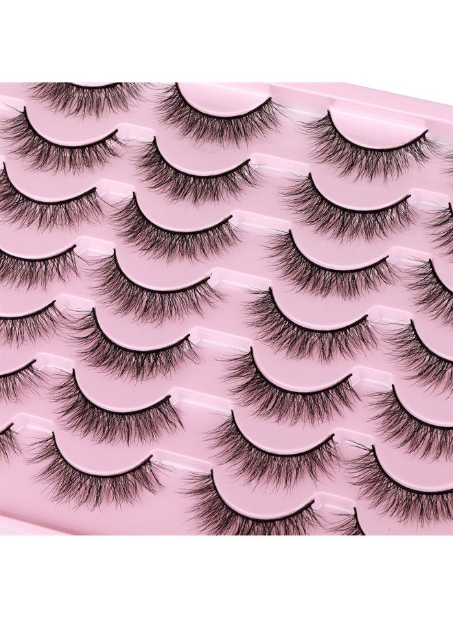 Newcally Natural Look Lashes Mink 3D Fluffy Wispy False Eyelashes Short Light Volume Fake Eye Lashes Pack 14 Pairs Reusable Soft Faux Mink Eyelashes - Image 3