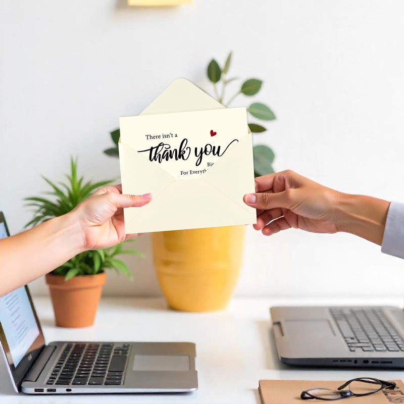 GRADESIN 24 Pack Thank You Cards Bulk with Envelopes & Stickers, 4Ã—6 Inches Day Better Appreciation Cards Notes for Teacherï¼ŒCoworker, 3 Designs - Image 3