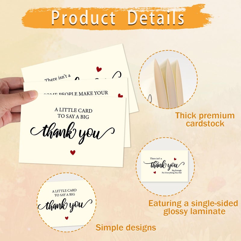 GRADESIN 24 Pack Thank You Cards Bulk with Envelopes & Stickers, 4Ã—6 Inches Day Better Appreciation Cards Notes for Teacherï¼ŒCoworker, 3 Designs - Image 5