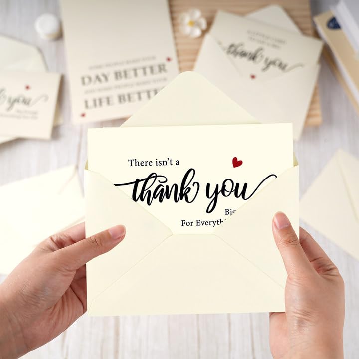 GRADESIN 24 Pack Thank You Cards Bulk with Envelopes & Stickers, 4Ã—6 Inches Day Better Appreciation Cards Notes for Teacherï¼ŒCoworker, 3 Designs - Image 2