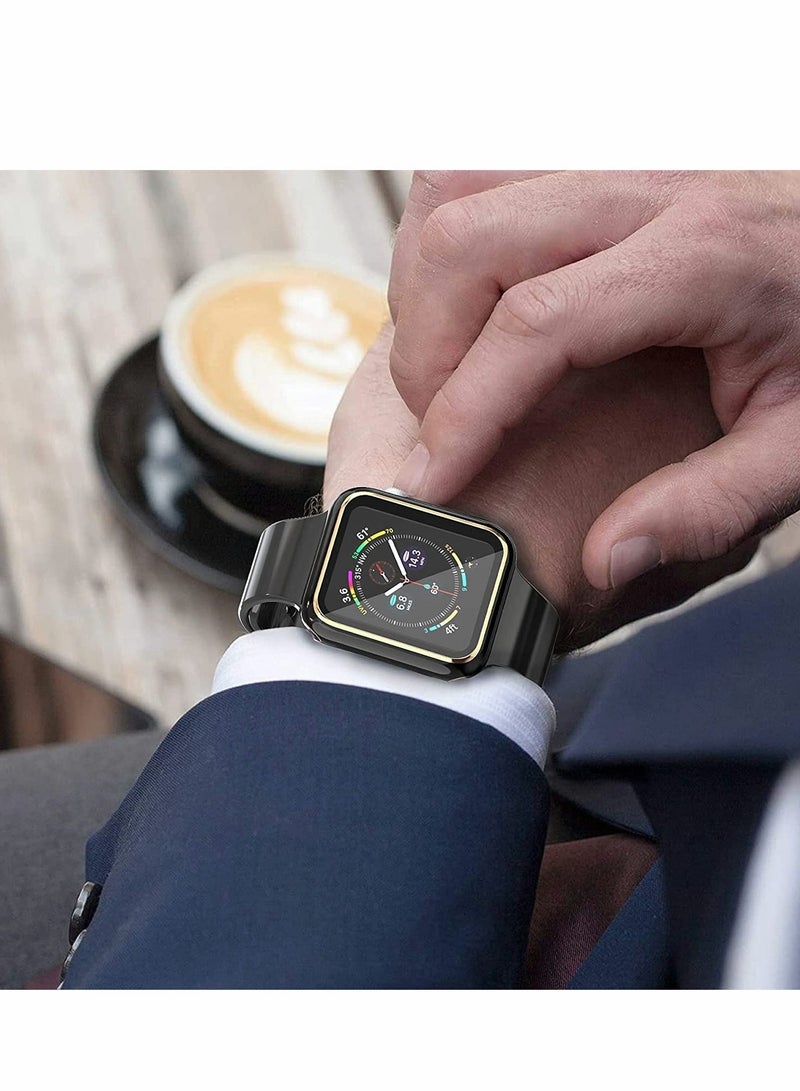 SYOSI Cases Compatible for Iwatch 42mm Tempered Glass Screen Protector, Full Coverage PC Cover Protective Case 3 Pack - Image 4